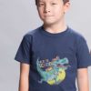 Sweet Boy In A Navy Blue Dinosaur Back To School Tshirt