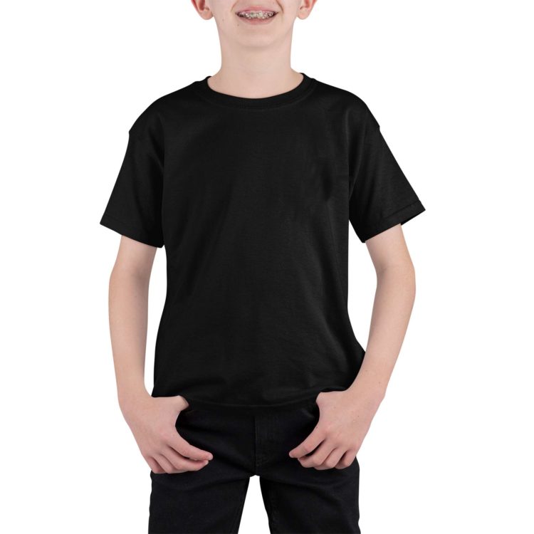 Boys Black 100% cotton T-shirt