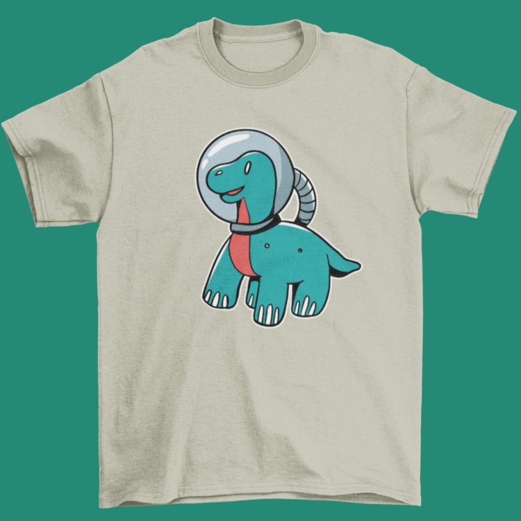 Space Dino grey tshirt