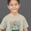 Happy Kid In A Dinos Wanted Grey Tshirt