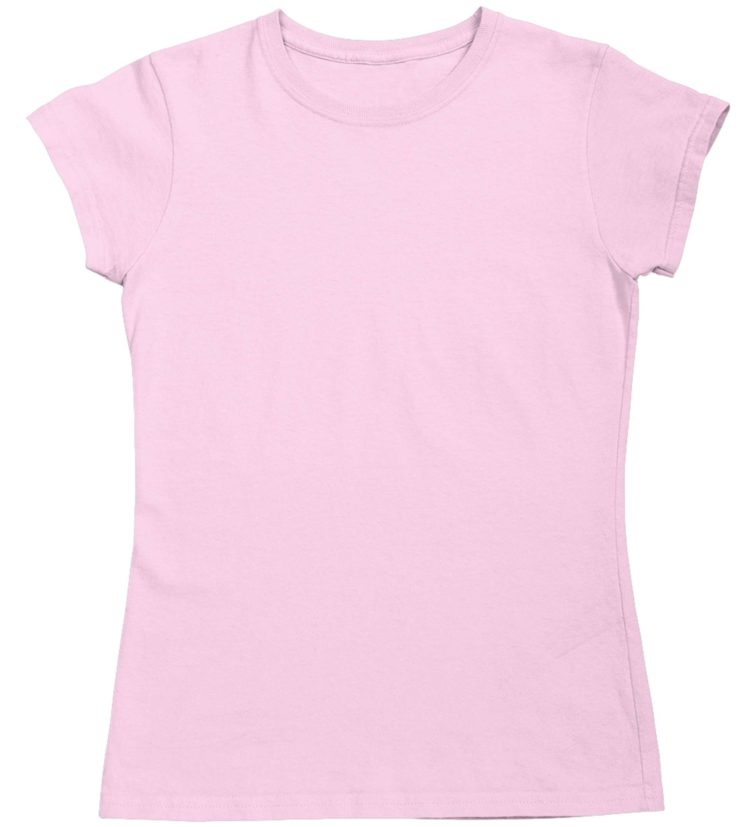 girls custom tshirt Front - Light Pink